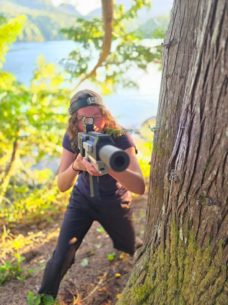 Laser tag works indoors and outdoors